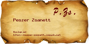 Peszer Zsanett névjegykártya